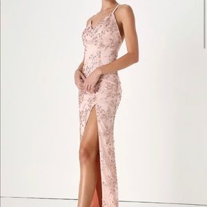 pink sparkle prom dress